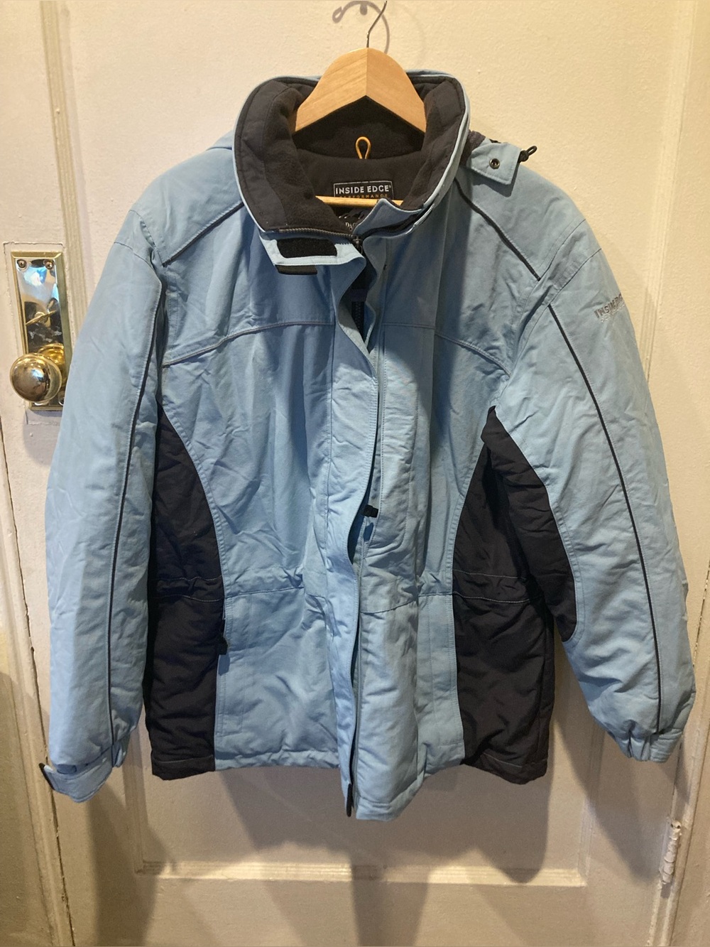Inside Edge Pacific Trail Women’s Large Blue Hooded Winter Ski Jacket Coat